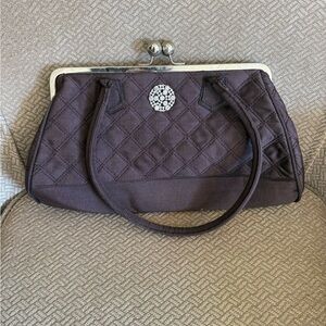 Elegant Quilted Brown Handbag
